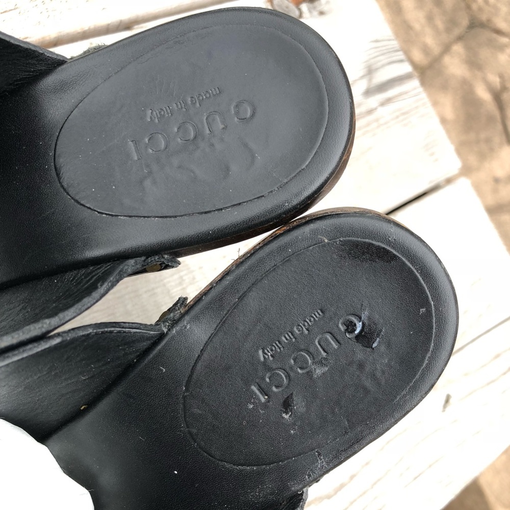 Gucci Horsebit Clogs 8.5 Black Shoes Vintage Mules - Picture 13 of 14
